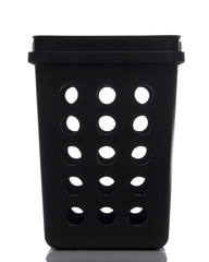 Black Plastic Bin in White background