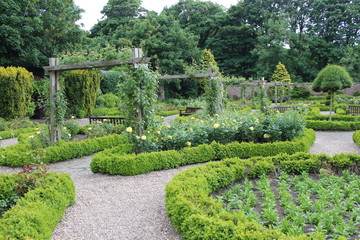 Georgian Walled Rose Garden,  Yorkshire, England.