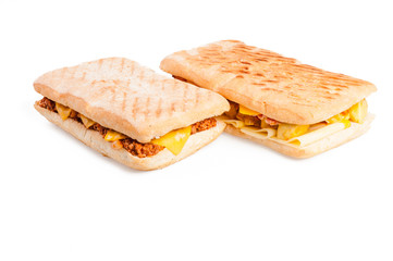 Panini with meat and cheese