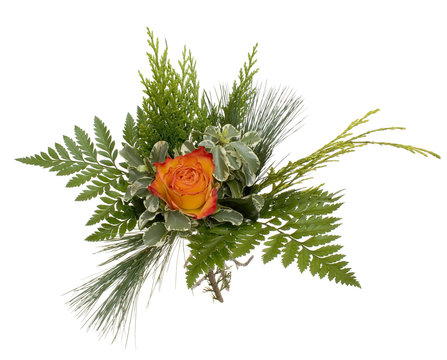 gebundener Blumenstrau&szlig; mit einer Rose