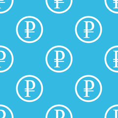 Ruble sign blue pattern