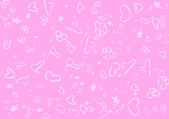 Pink and love symbols background