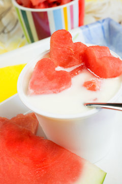 yogurt with watermelon flavor