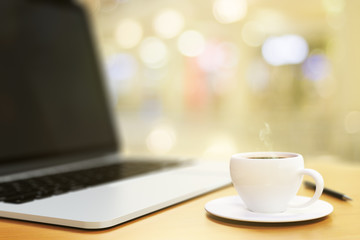 workplace with laptop