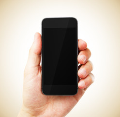 hand with cell phone