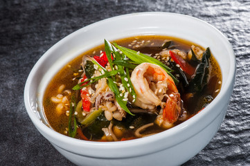 Japanese soup with seafood