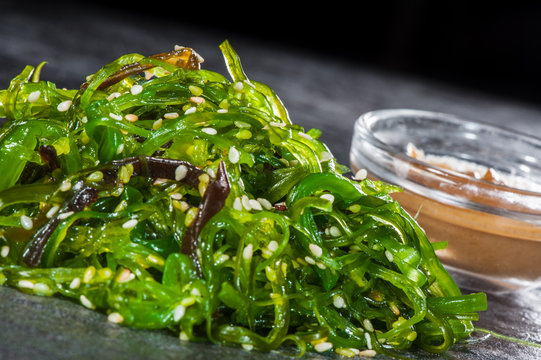 Japanese salad with seaweed