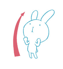 上がるウサギ