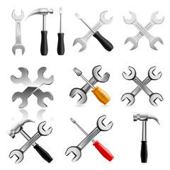 Work tool icon set. Vector