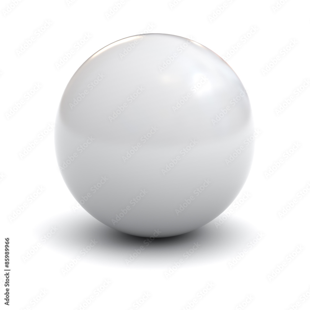 Aufkleber white sphere with shadow isolated over white background