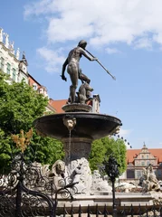 Photo sur Plexiglas Fontaine fountain and stutue of Neptune in center of Gdansk