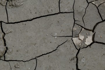 Obraz premium Wet barren soil in cracks