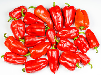 Red sweet peppers background
