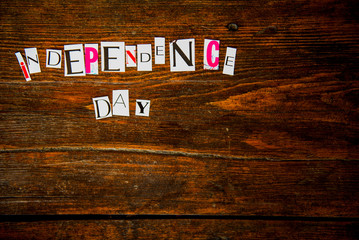 Independence Day Letters cut out from the Magazine