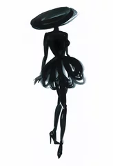 Wandcirkels Aquarel portret woman with elegant dress .fashion  watercolor  © Anna Ismagilova