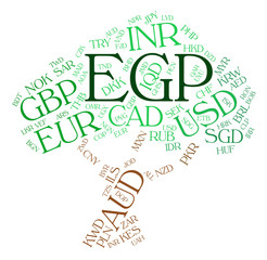 Egp Currency Represents Foreign Exchange And Coin