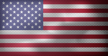 Flag of United States of America with overlay halftone dots effect