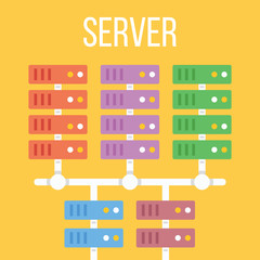 Server center flat illustration