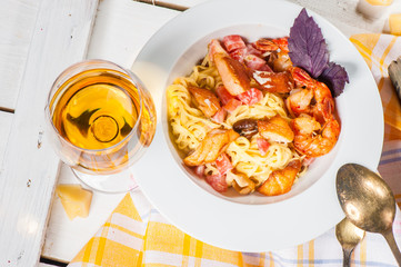 Pasta with seafood