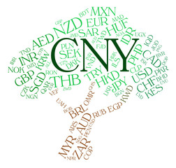 Cny Currency Means Foreign Exchange And Chinese