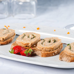 Sandwiches with paste from rabbit