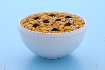 Delicious organic muesli cereal