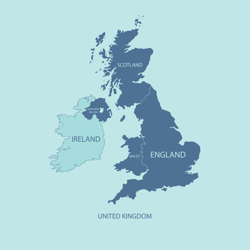UNITED KINGDOM MAP, UK MAP with borders