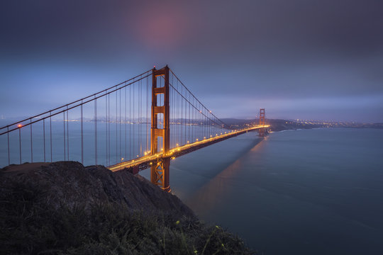 Golden Gate Bridge at sunset