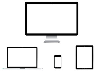 Modern digital tech device collection