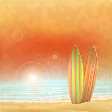 Summer design over beach scape background, vector illustration