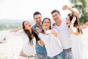 Young people on the beach