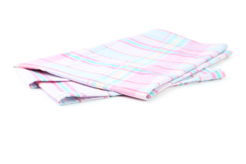 Folded napkin on white background