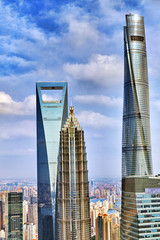 Skyscrapers, city building of Pudong, Shanghai, China.