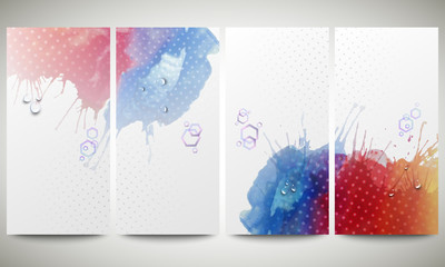Abstract hand drawn watercolor background with empty place for