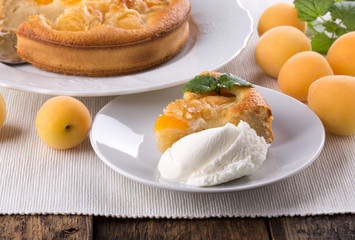 A piece of apricot pie