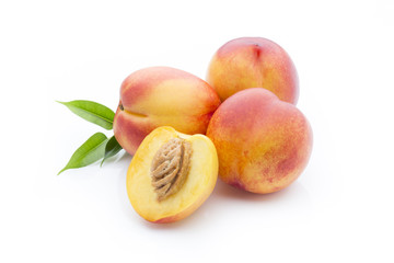 Peach on the white isolatd background.