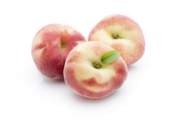 Peach on the white isolatd background.