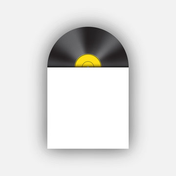 Vinyl record with cover, vector