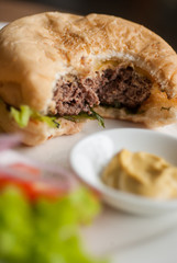 cheese burger with French fries