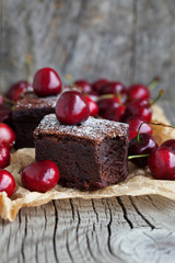 Brownies with fresh berry