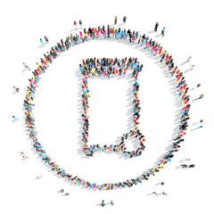  people in the shape of  trash.