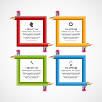 Abstract education pencil option Infographics design template.