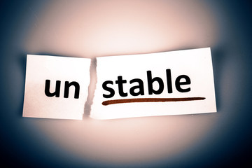 The word unstable changed to stable on torn paper