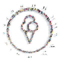 people in the shape of ice cream.