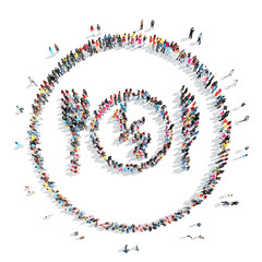 people in the shape of a table set.