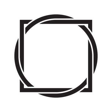 Interlocked circle and square, vector illustration