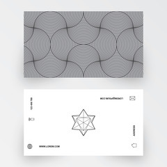 Modern simple business card template, geometric pattern