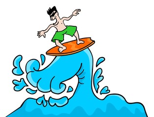 funny surf illustration