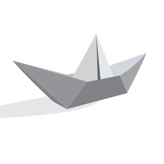 paper ship in flat style for web, vector