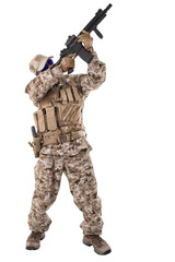 Soldier in uniform, ready to fight